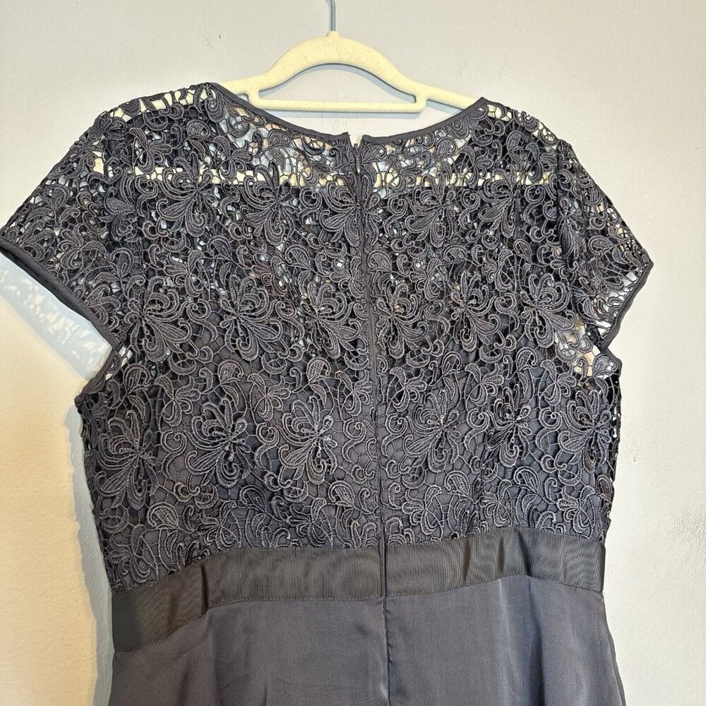 Adrianna Papell Dress 14 Blue Long Maxi Gown Formal Mother Bride Groom wedding - Picture 7 of 9